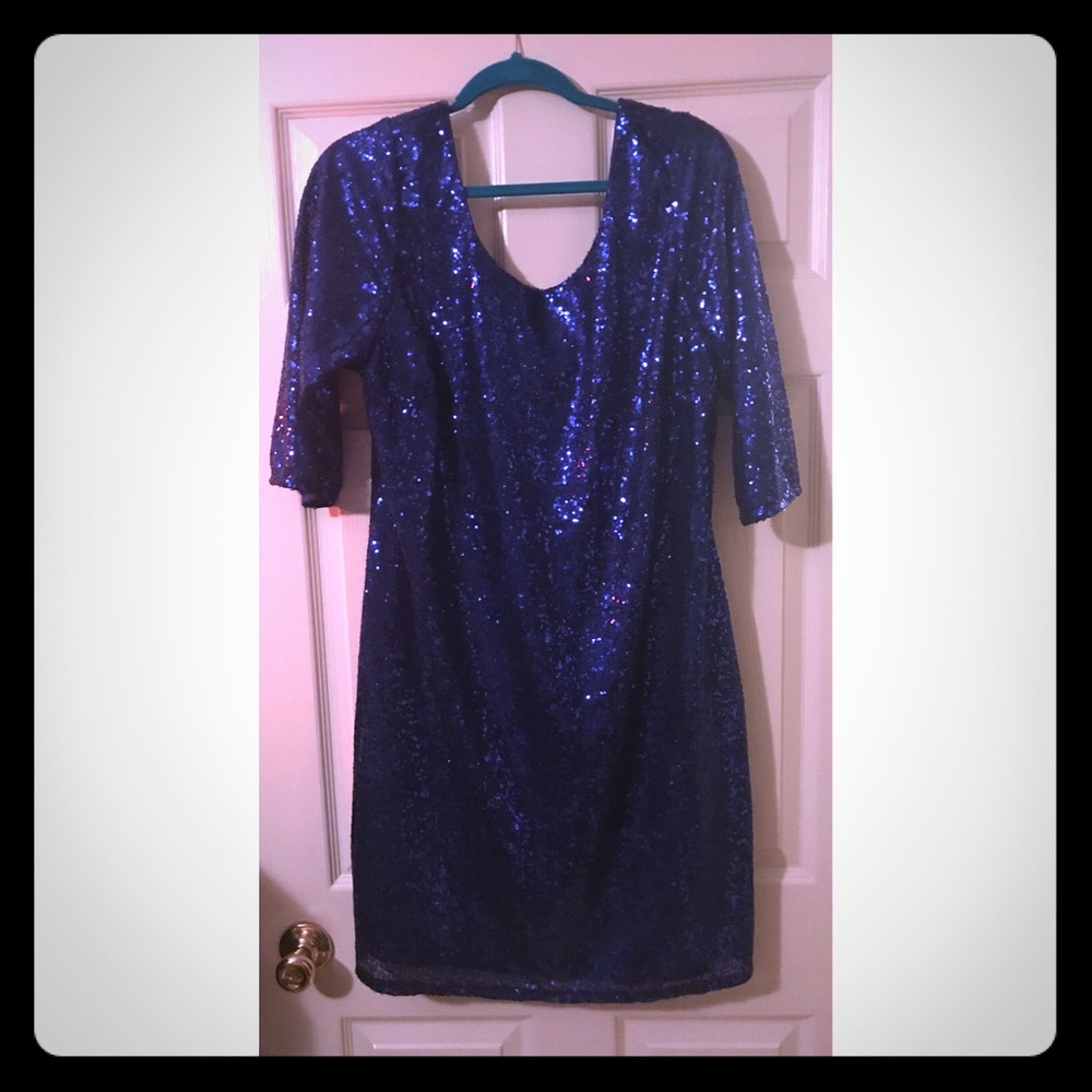 Blue Sequin Party Dress